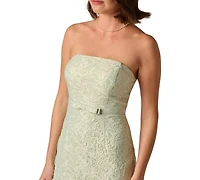 Adrianna Papell Women's Strapless Glitter Ball Gown