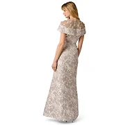 Adrianna Papell Women's Crewneck Beaded Ball Gown
