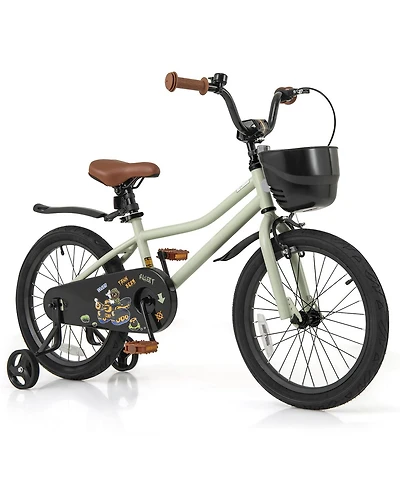 Sugift 16 Inch Kids Bike Adjustable with Training Wheels for 4-7 Years Old