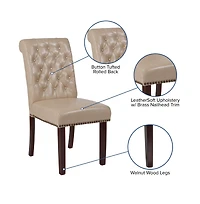 Merrick Lane Falmouth Upholstered Parsons Chair with Nailhead Trim