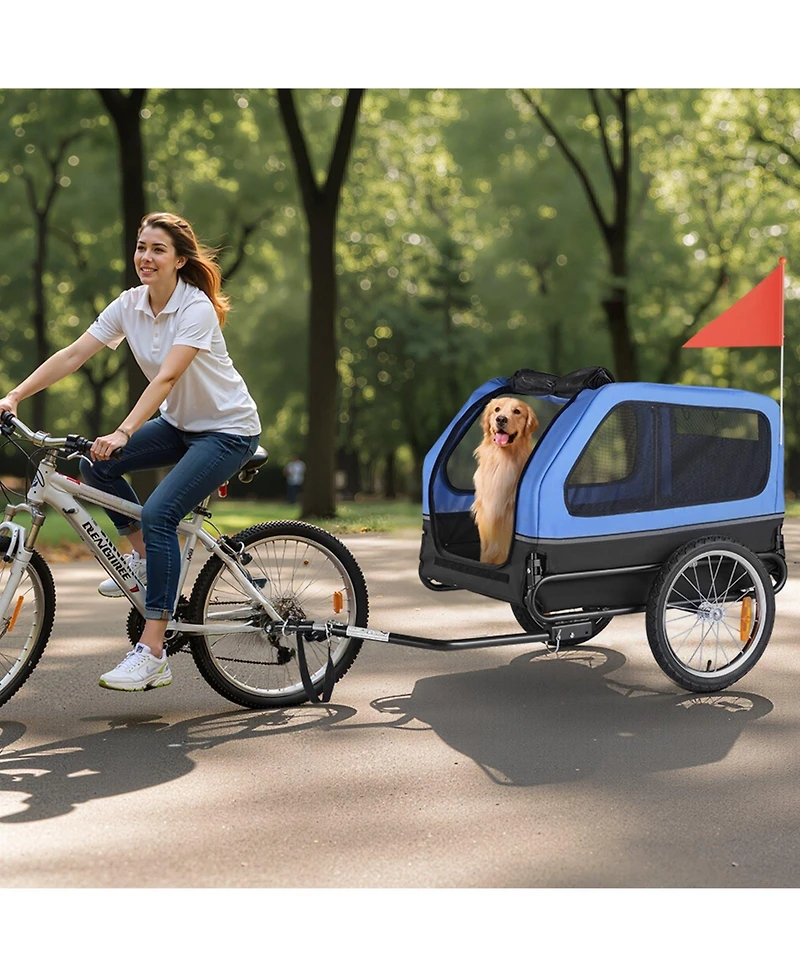 Cozito Foldable Pet Bike Trailer with Internal Leash, Holds up to 88 lbs.