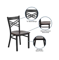 Emma+Oliver X" Back Metal Restaurant Dining Chair
