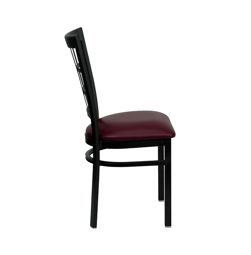 Emma+Oliver Window Back Metal Restaurant Dining Chair