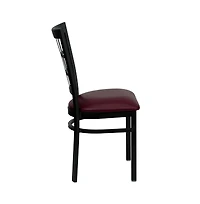 Emma+Oliver Window Back Metal Restaurant Dining Chair