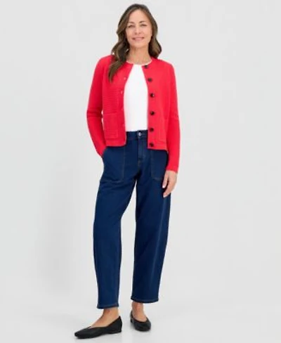 Style Co Womens Utility Pocket Barrel Jeans Macys Exclusive