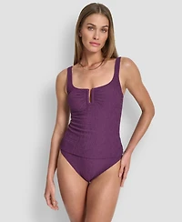 Dkny Women's Under-Wire Textured Tankini Top