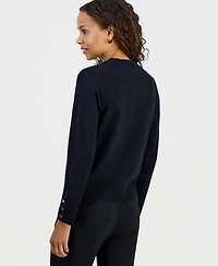 Jm Collection Petite Solid Cropped Cardigan, Created for Macy's