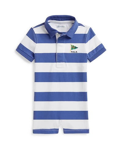 Polo Ralph Lauren Baby Boys' Striped Sailboat Embroidered Rugby Collar Shortall