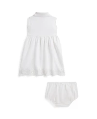Polo Ralph Lauren Baby Girls' Eyelet Stretch Collar Dress & Bloomers, 2-Piece Set