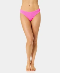 California Waves Women's Solid Low-Rise Swim Bottoms