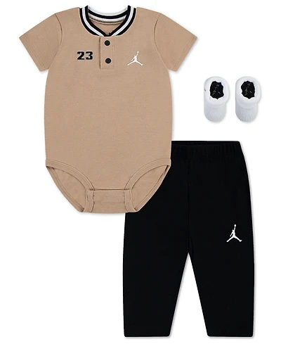 Jordan Baby Boys' Jumpman Bodysuit, Pants and Socks, 3-Piece Set