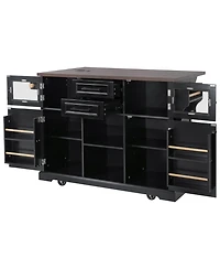 Streamdale Furniture Kitchen Island with Drop Leaf & Power Outlet