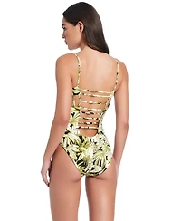 Red Carter Cross Side Cut Out One-Piece Swimsuit