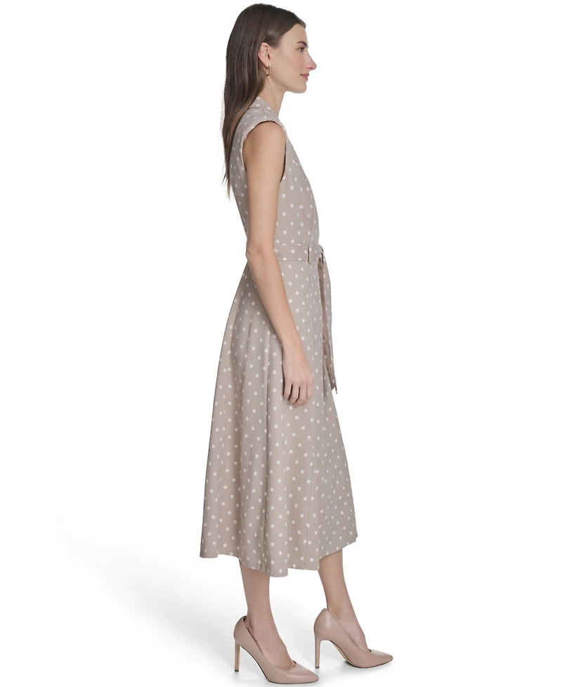 Calvin Klein Women's Collared Neck Midi Dress