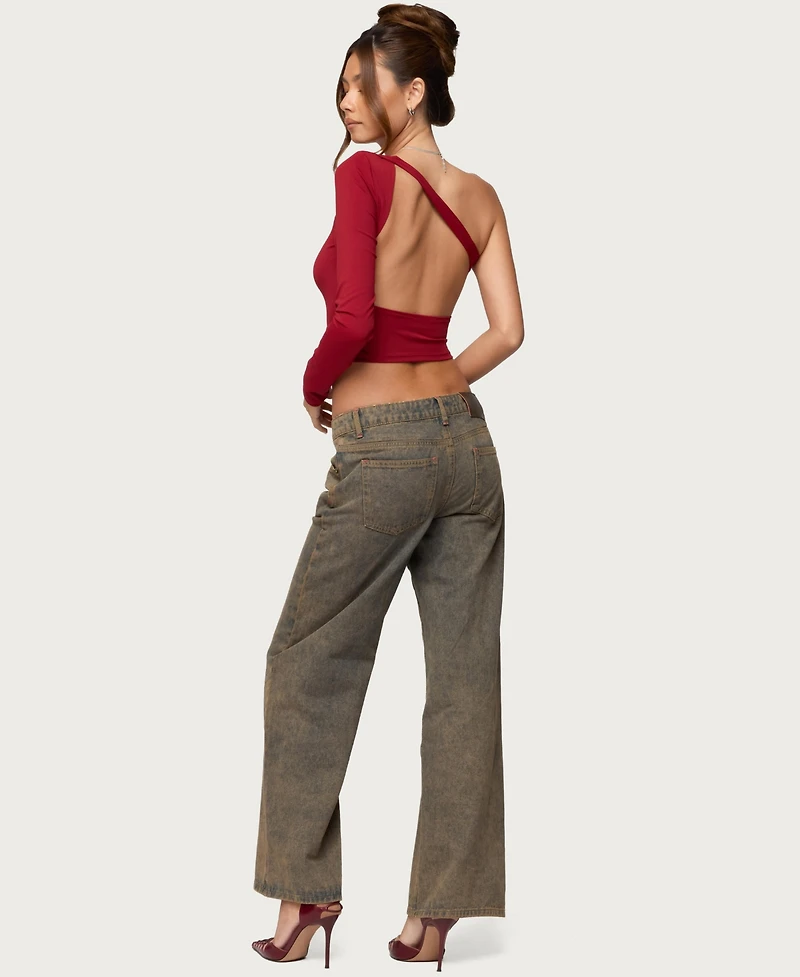 Edikted Women's Mila Asymmetric Backless One Shoulder Top