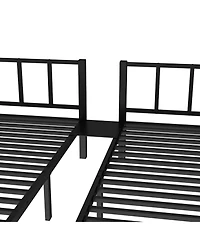 Streamdale Furniture Twin/Queen Metal Triple Bunk Bed - Black