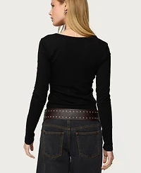 Edikted Womens Leah Henley Top