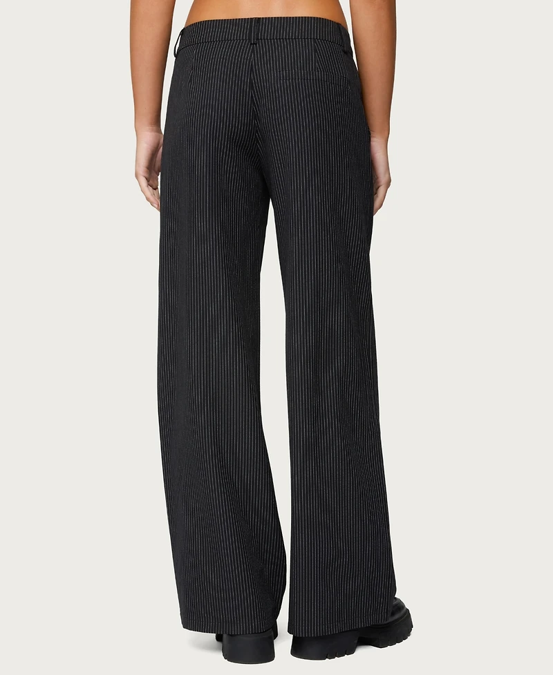 Edikted Women's Pinstripe Tailored Straight Leg Pants