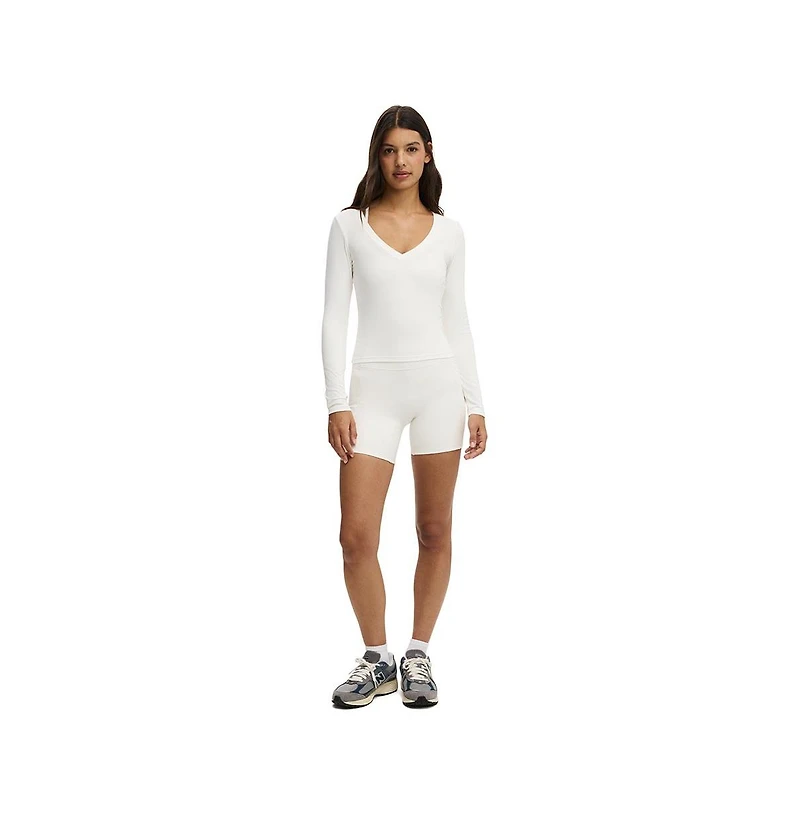 Cotton On Women's Active Ultra Soft Plunge Front Long Sleeve