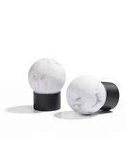 Town & Country Luxe Marbled Sphere Single Curtain Rod and Finial