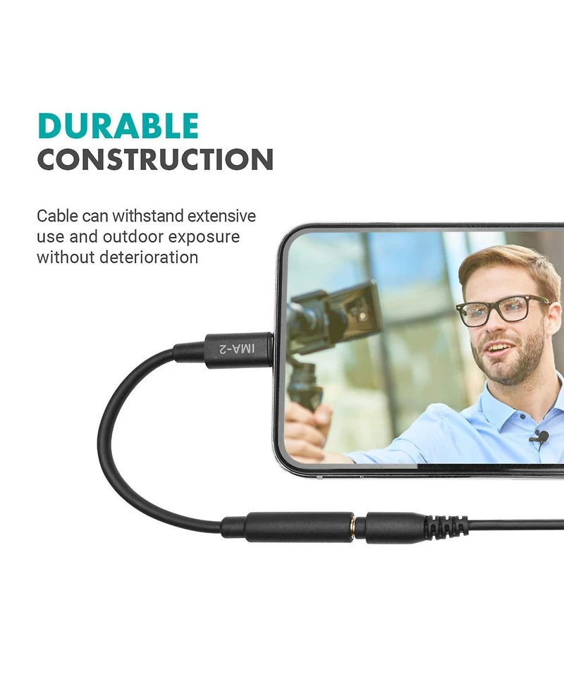 Movo Ima-2 Headphone Adapter - 3.5mm Trs to Lightning