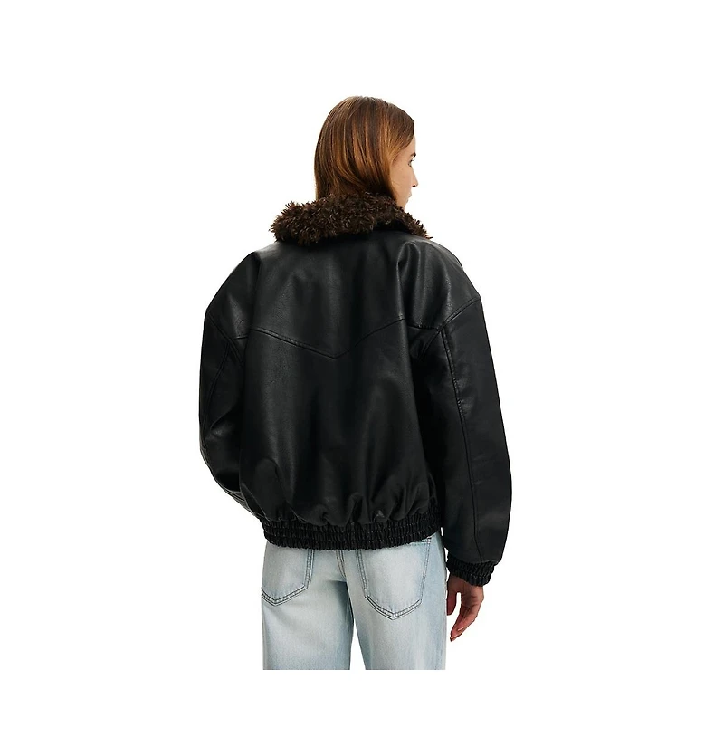 Cotton On Women's Darcy Faux Leather Bomber
