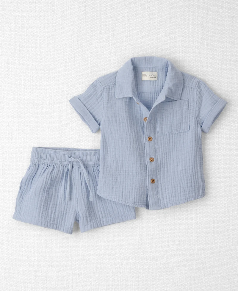 Little Planet by Carter's Baby Boys' Collared Top & Shorts, 2-Piece Set