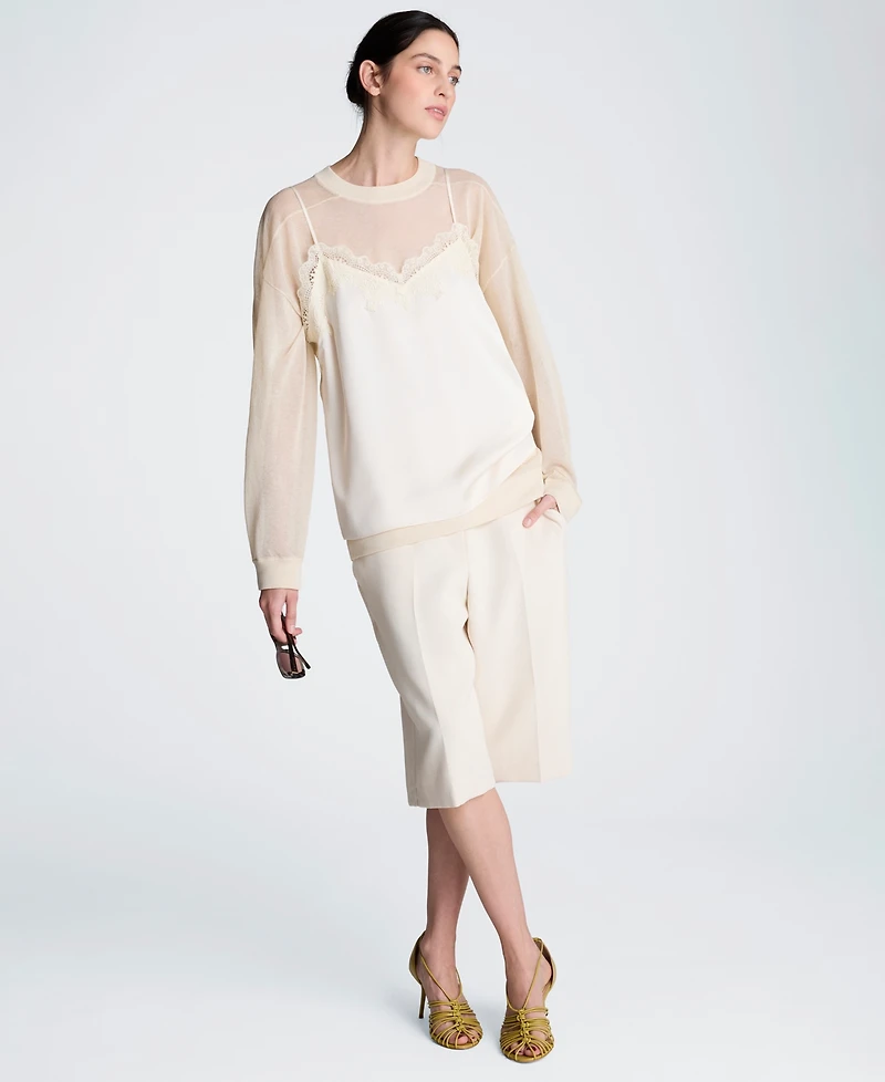 Kenneth Cole Women's Lace Trim V-Neck Camisole Top