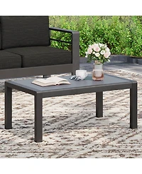 Streamdale Furniture Aluminum Coffee Table - Weather Resistant Minimalist Design