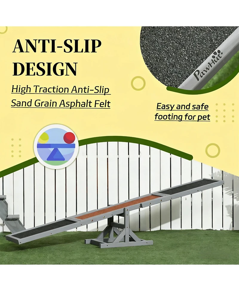 Aostirmotor Wooden Dog Agility Seesaw for Outdoor in Gray