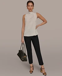 Donna Karan New York Women's Sleeveless Twist-Front Drape Blouse