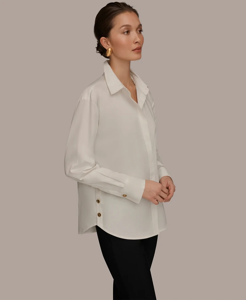 Donna Karan New York Women's Long-Sleeve Button-Up Shirt