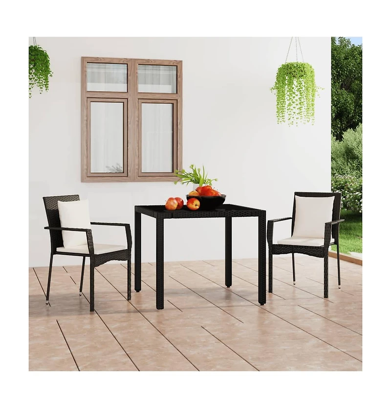 vidaXL Garden Chair Black Pe Rattan Standard Size Durable Garden Chair