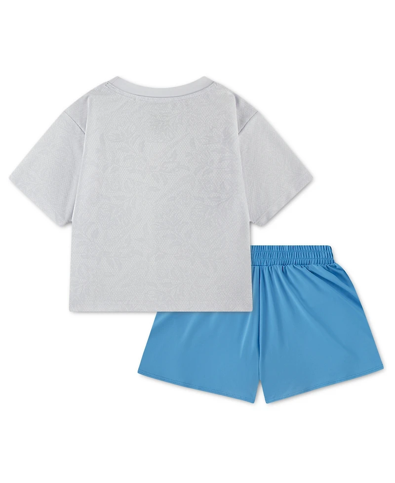 Nike Girls' 4-6X Lace It Up Crewneck T-Shirt and Swing Shorts, 2-Piece Set