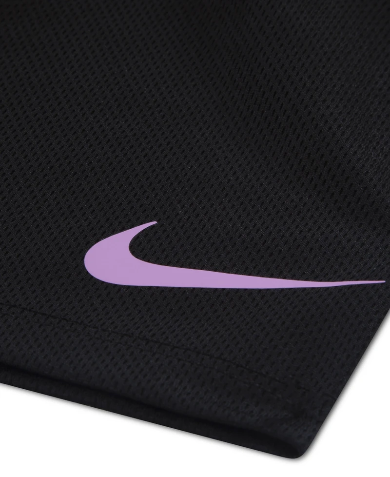 Nike Girls' 4-6X Lace It Up Crewneck T-Shirt and Mesh Shorts, 2-Piece Set