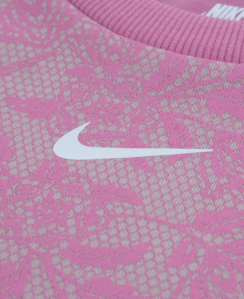 Nike Girls' Toddler 2T-4T Lace It Up Crewneck Top and Shorts, 2-Piece Set