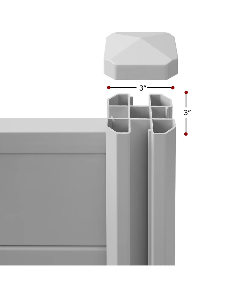 Casafield 48" x 48" Privacy Screen - Outdoor Vinyl Fence Panel Enclosure for Ac / Trash Bins / Pool Equipment