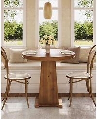 Tribesigns Solid Wood Round Dining Table, Small Kitchen Table for 2, Modern Farmhouse Dinner Table