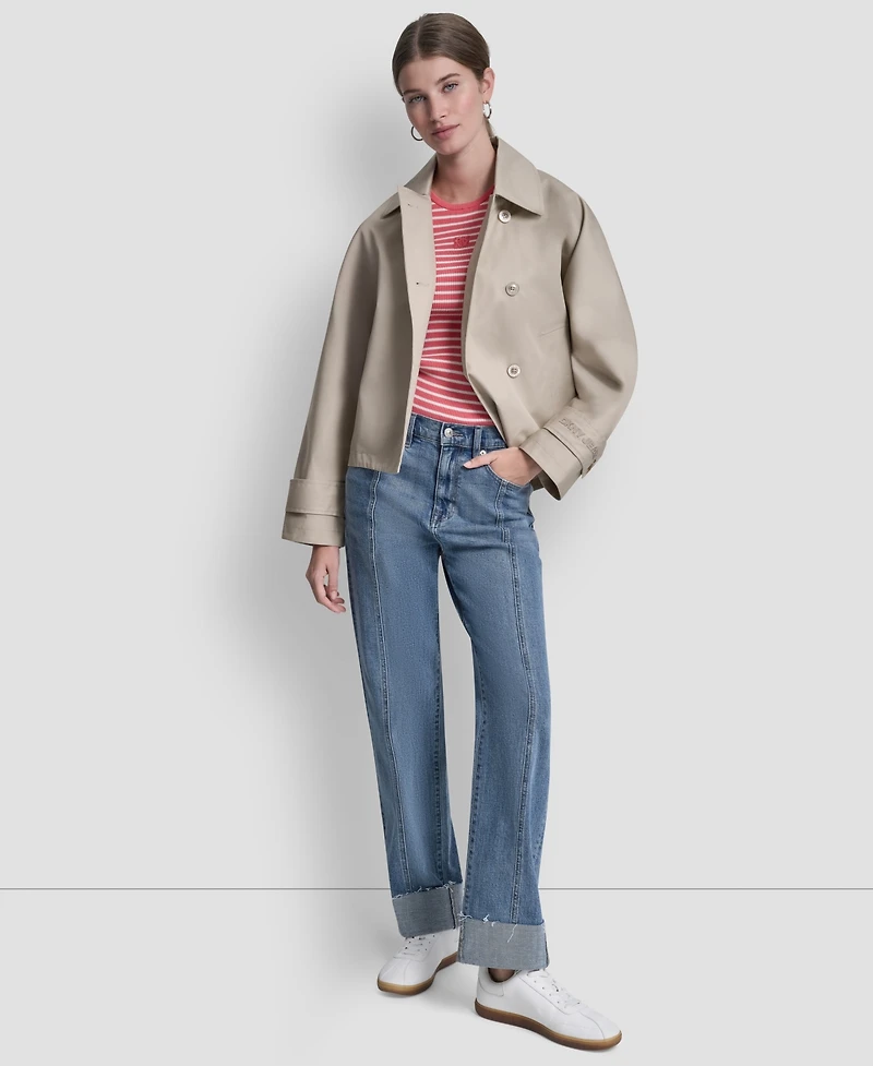 Dkny Jeans Petite Long-Sleeve Single-Breasted Jacket
