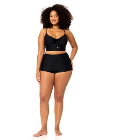 Raisins Curve Womens Plus Size Patrice Trendy Underwired Top Boy Shorts