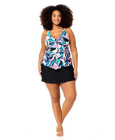 Raisins Curve Plus Aviva Trendy Underwired Tankini Swim Top
