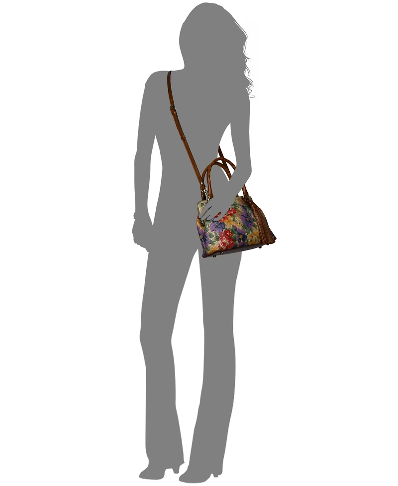 Patricia Nash Marie Frame Painted French Hydrangeas Medium Handbag