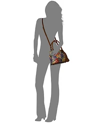 Patricia Nash Marie Frame Painted French Hydrangeas Medium Handbag