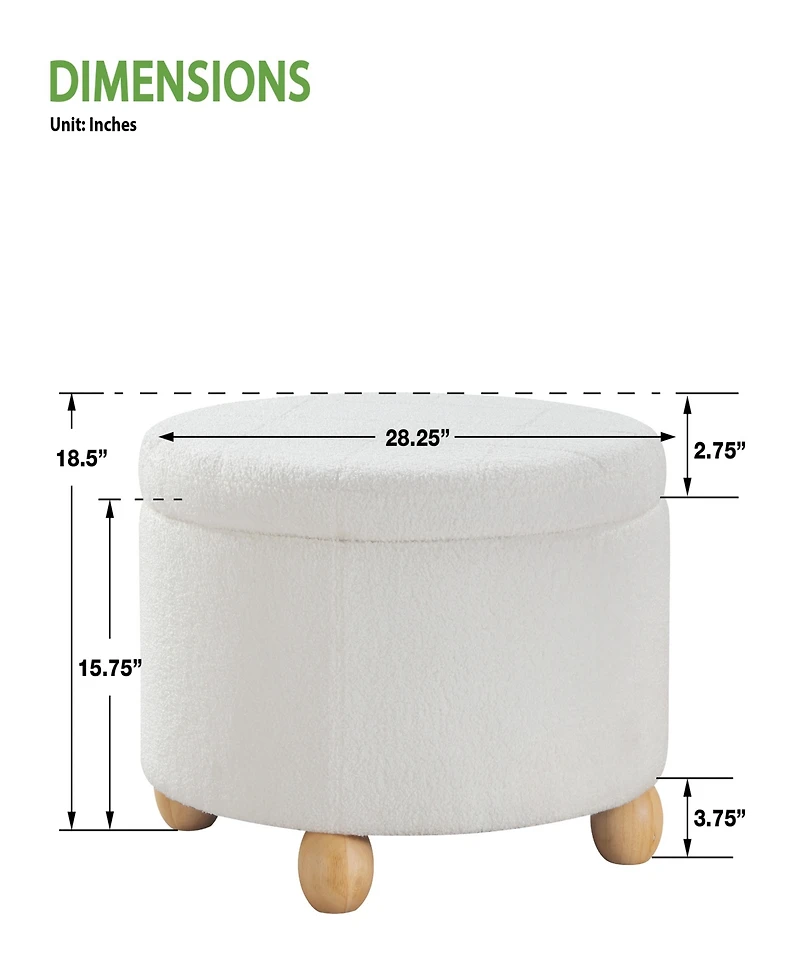 Osp Home Furnishings 18.5" Plastic Baynes Storage Ottoman