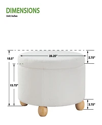 Osp Home Furnishings 18.5" Plastic Baynes Storage Ottoman