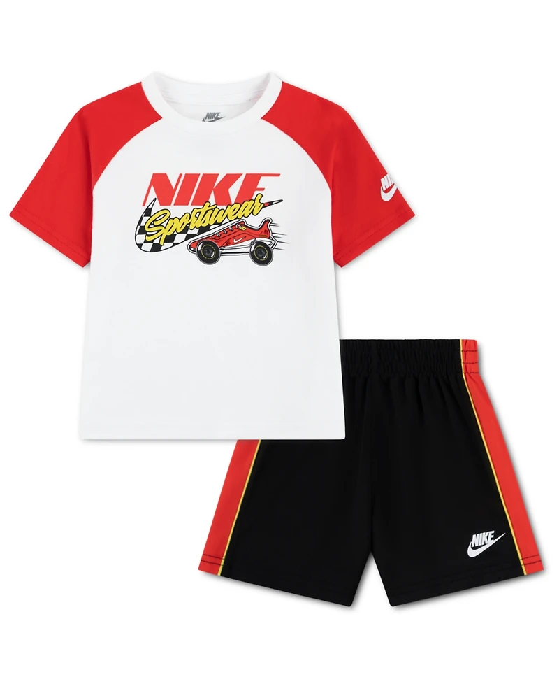 Nike Boys' Toddler 2T-4T Victory Lap Crewneck T-Shirt and Shorts, 2-Piece Set
