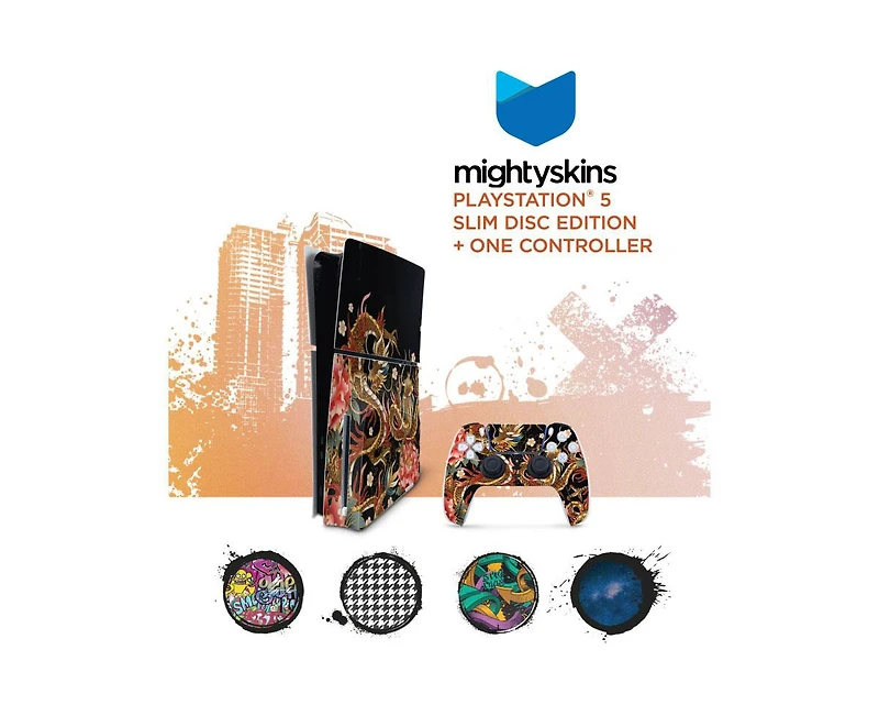 Sony PlayStation 5 Disc Fortnite Flowering Chaos Bundle with Extra Controller and MightySkins Code - Galactic Purple