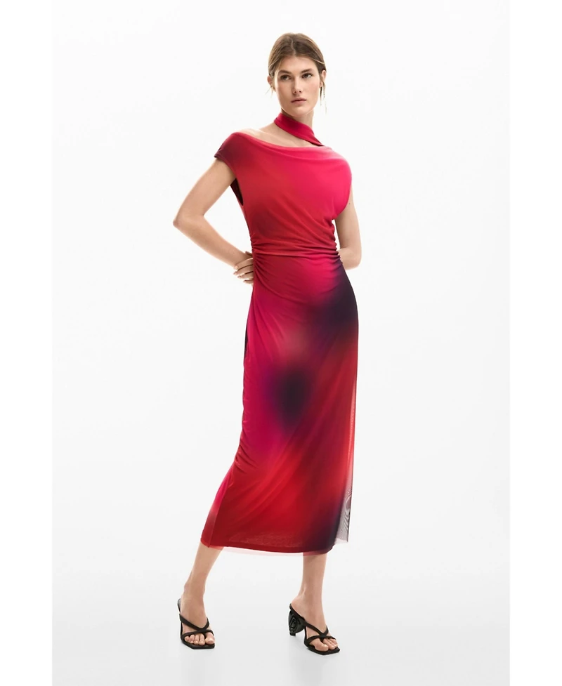 Desigual Women's Asymmetric draped dress