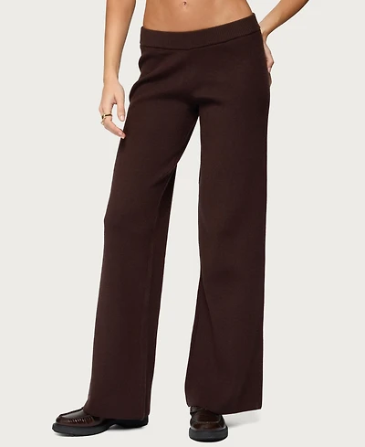 Edikted Women's Lorie Wide Leg Knit Pants