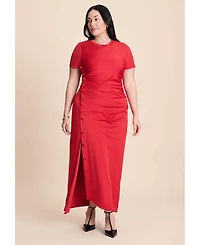 Eloquii Women's Slinky Dress W Buttons